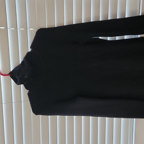 Lulus snuggle with you black turtleneck bodycon ribbed dress - Picture 6 of 8